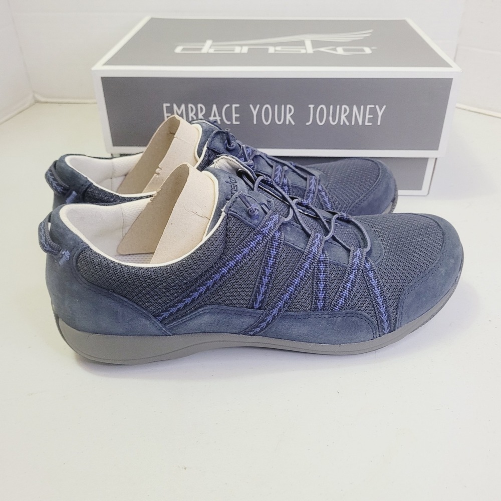 Dansko Women's Harlyn Sneaker Size 41 (US 10.5) Blue Suede Bungee Walking Shoes - Picture 7 of 15